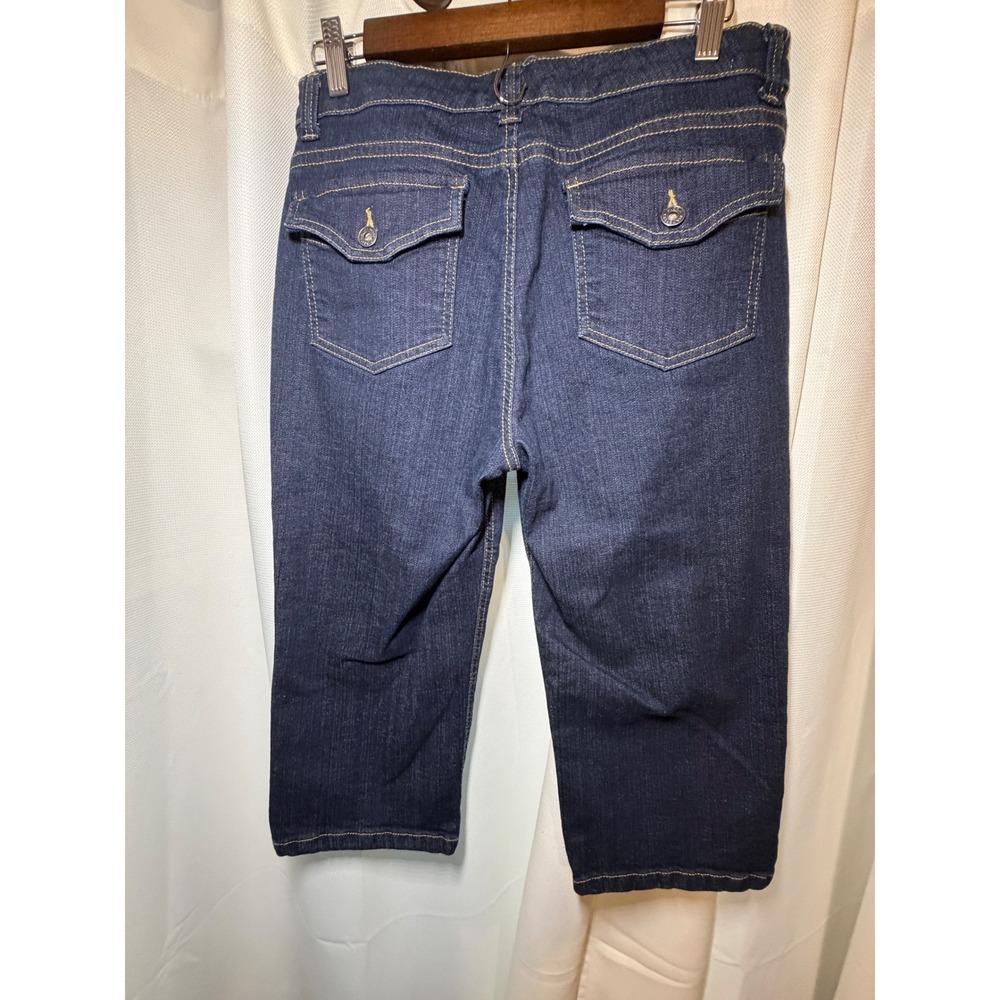 Gloria Vanderbilt Womens Dark Wash Capri Jeans Lock Stitch Control Size 10 Denim - Picture 2 of 5
